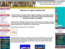 Tablet Screenshot of legacyleathercraft.com